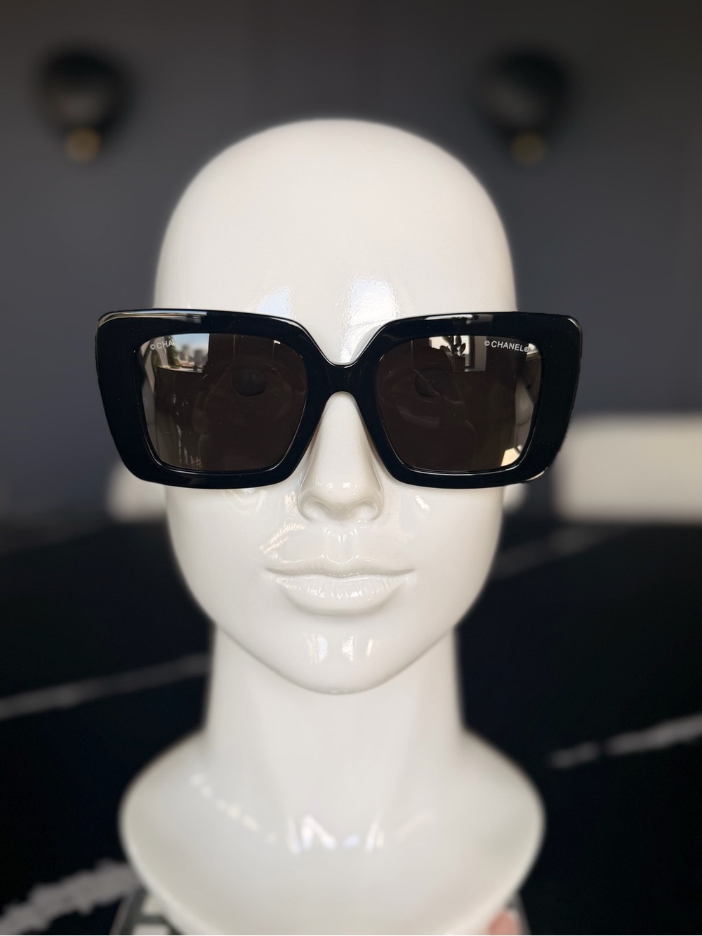 The CHANEL 5597 Women's Oversized Square Black Acetate Sunglasses 😎